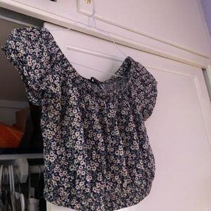 A forever 21 off the shoulder flowery crop top!